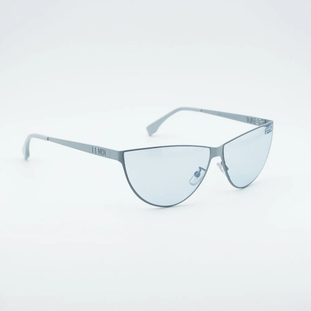 Fendi FE40138U 85V Sunglasses Blue Cat Eye Frame, Blue Lenses